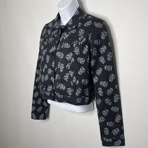 Iron Fist x Misfits Fiend Crimson Ghost All Over Print Black Denim Jacket - Picture 7 of 8
